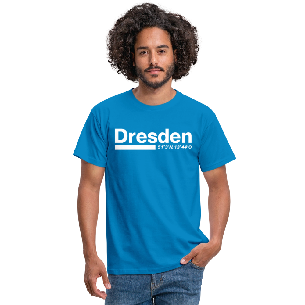 T-Shirt Dresden "Bold GPS White" - Royalblau