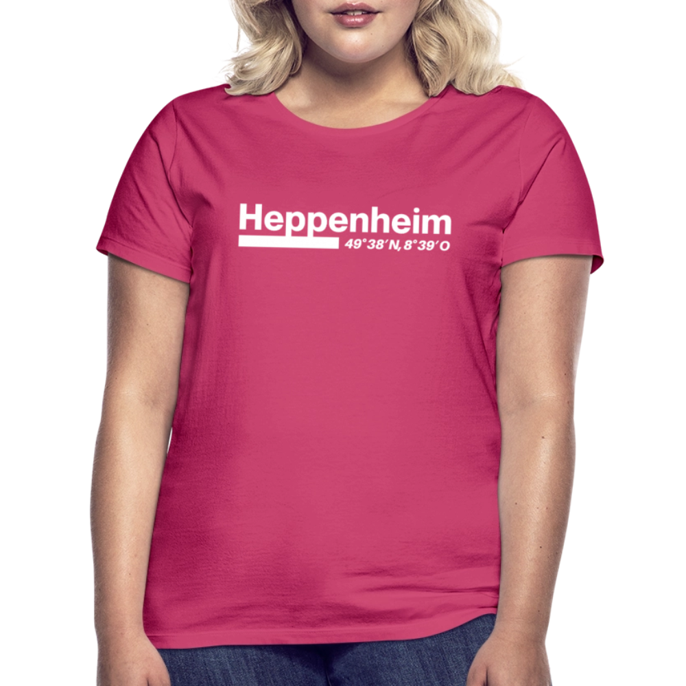 T-Shirt Ladies Heppenheim "Bold GPS White" - Azalea
