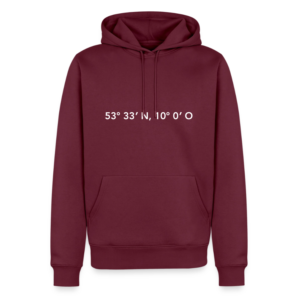 Hoodie Hamburg "GPS" Bright Edition - Burgunderrot