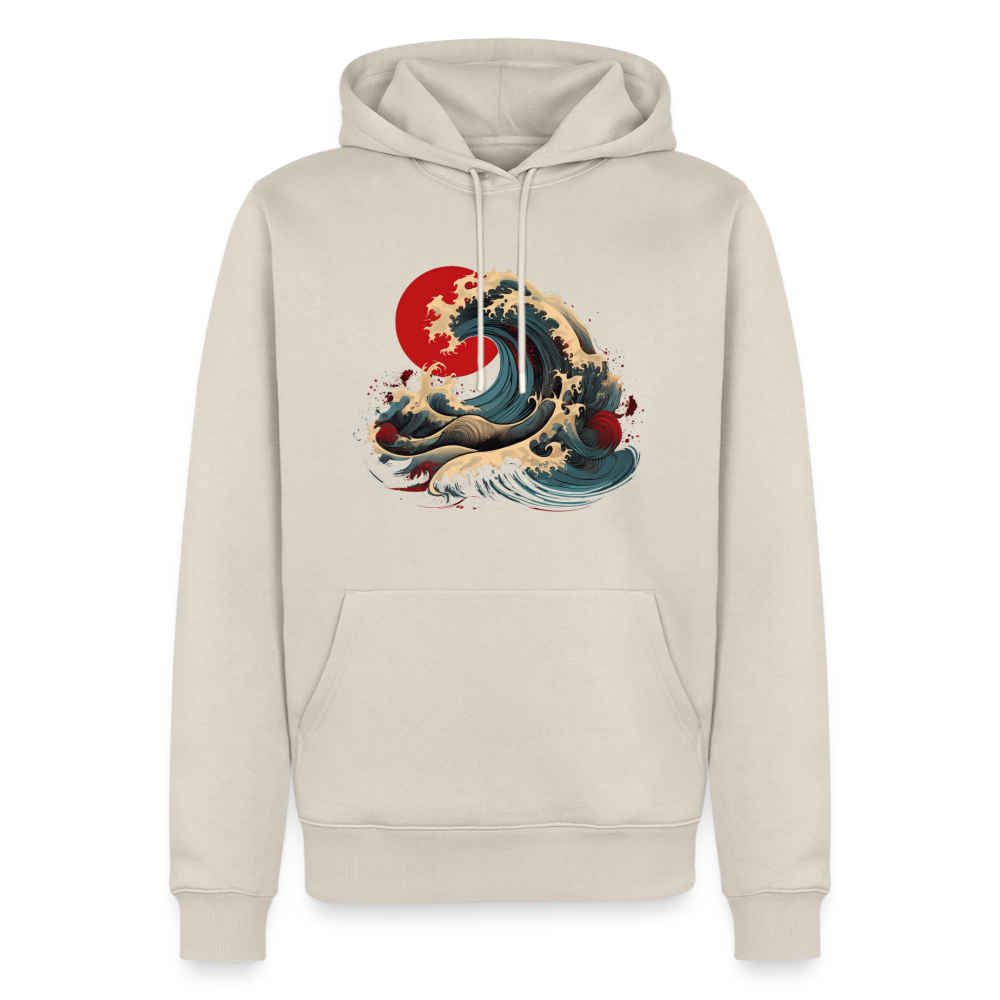 Hoodie Japan "Wave" - Beige