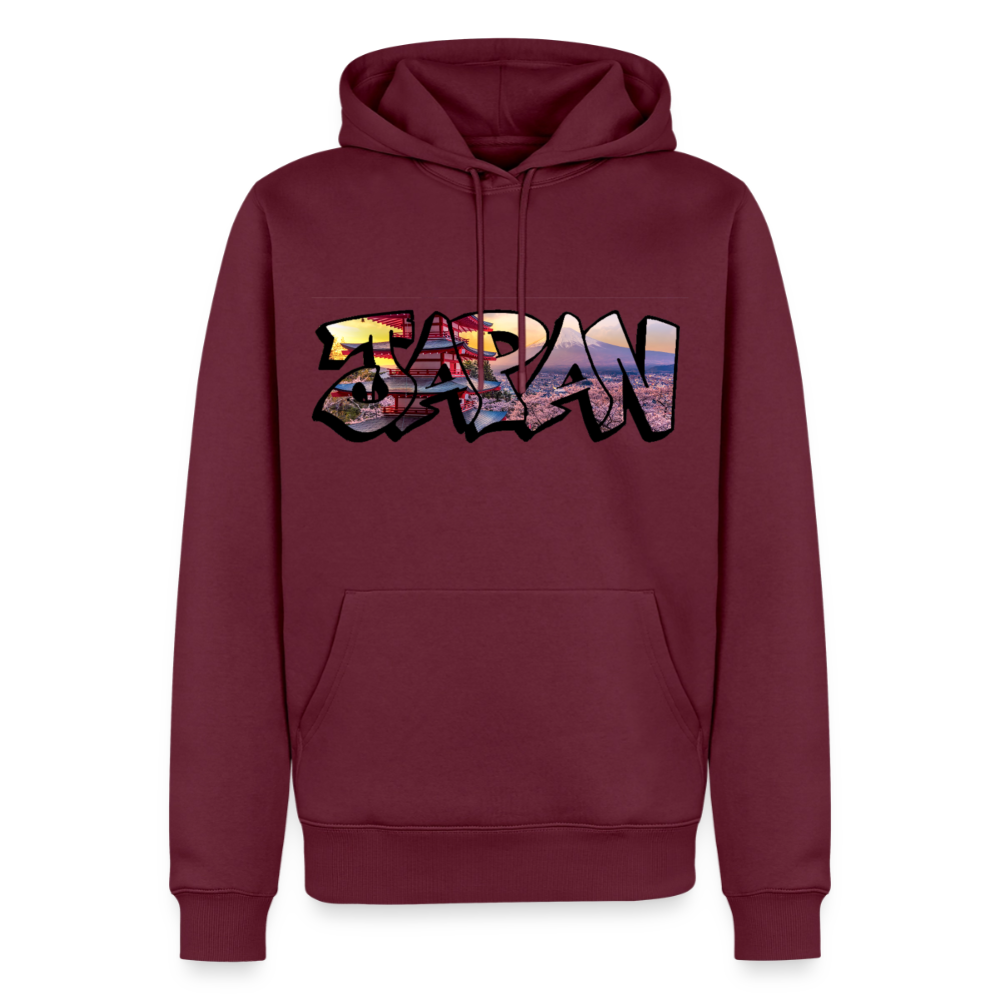 Hoodie Japan Graffiti "Panorama" - Burgunderrot