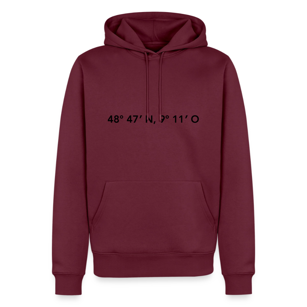 Hoodie Stuttgart "GPS" Dark Edition - Burgunderrot