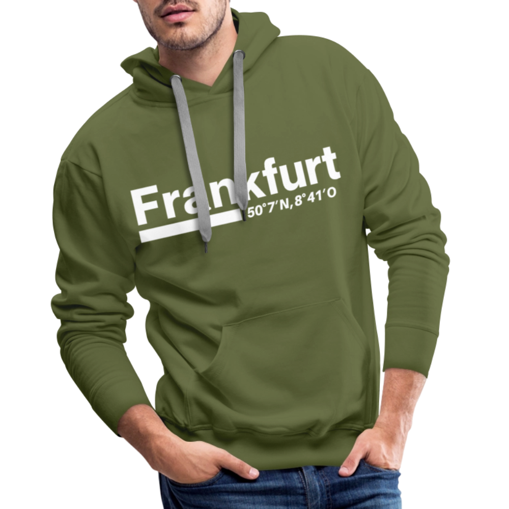 Hoodie Frankfurt (Main) "Bold GPS White" - Olivgrün