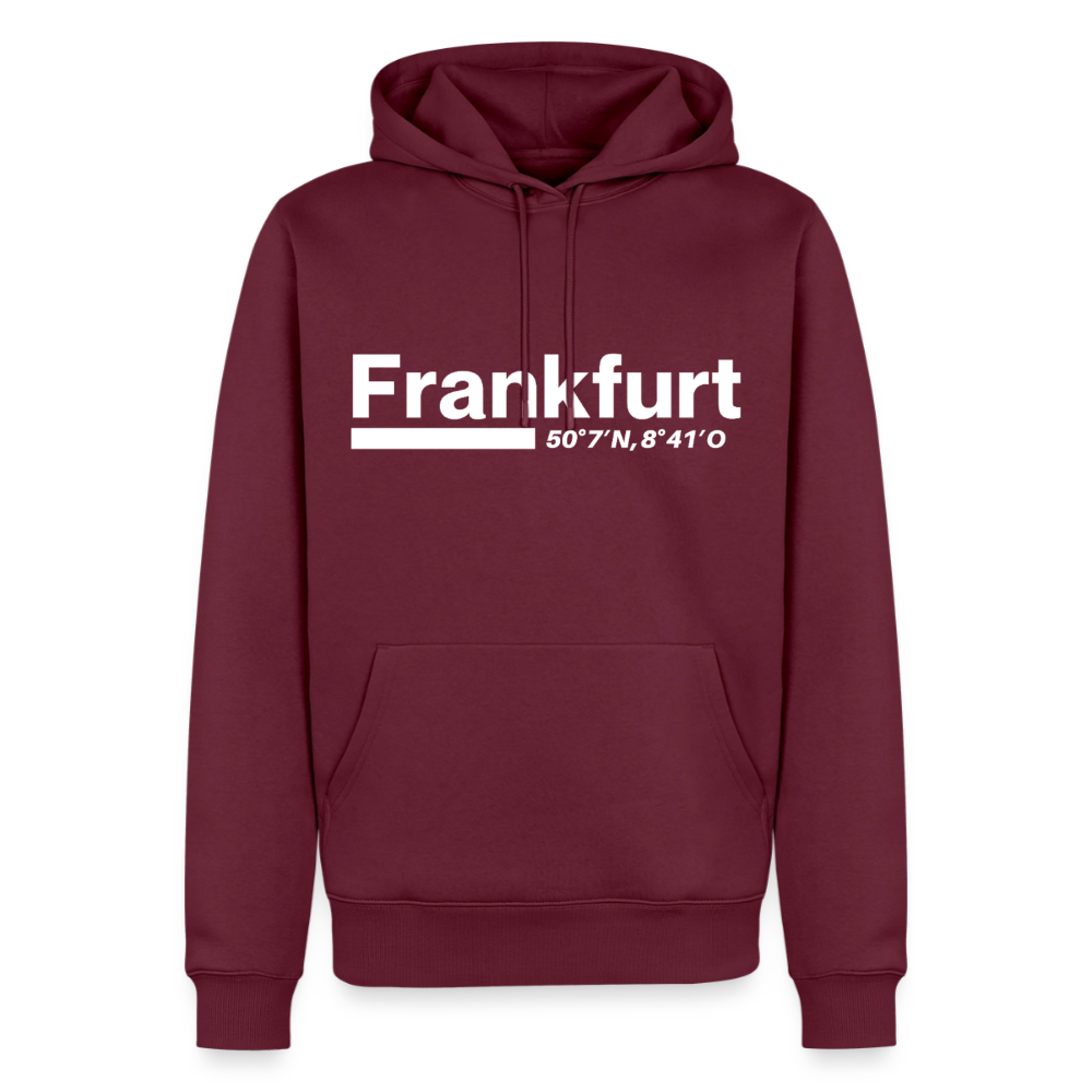Hoodie Frankfurt (Main) "Bold GPS White" - Burgunderrot