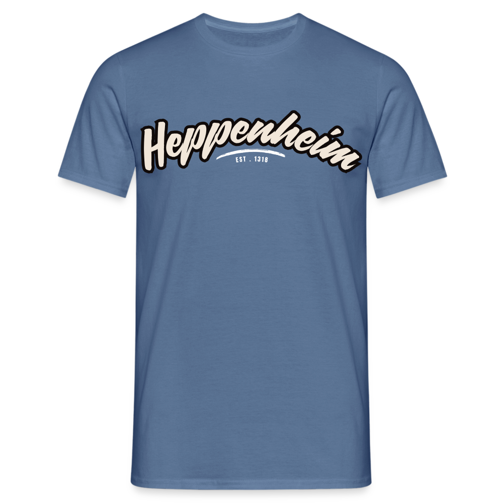 T-Shirt Heppenheim "Graffiti Tag White" - Taubenblau 