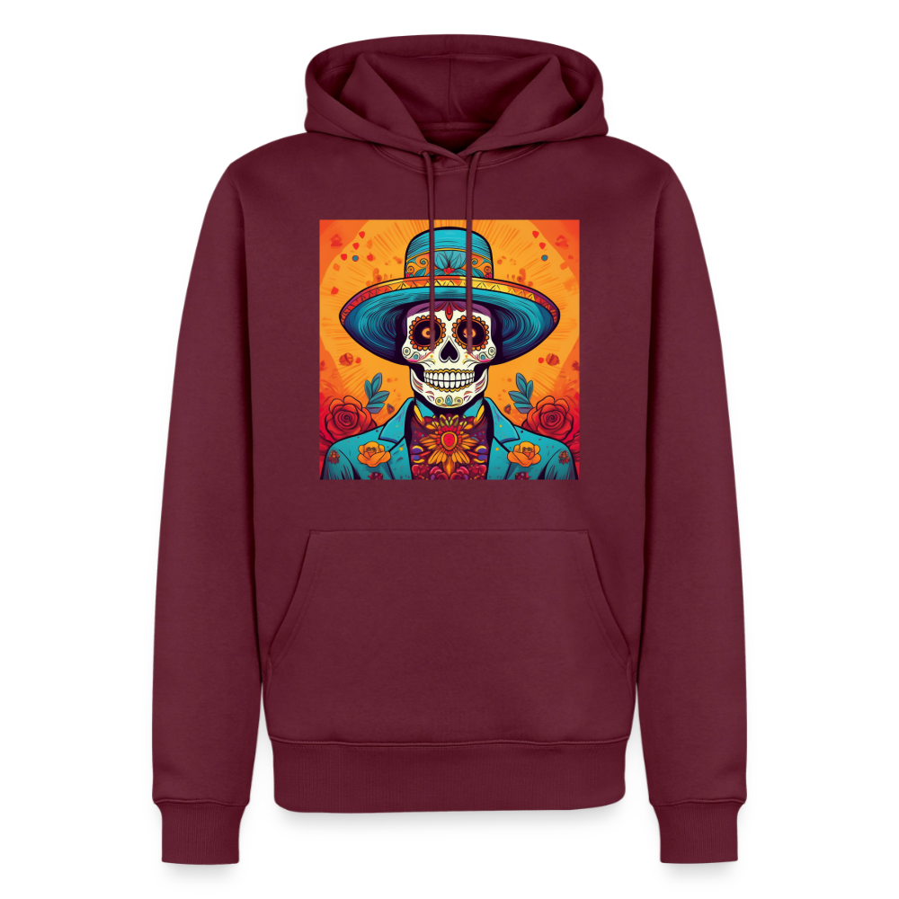 Hoodie Mexico "Hombre Muerto" - Burgunderrot
