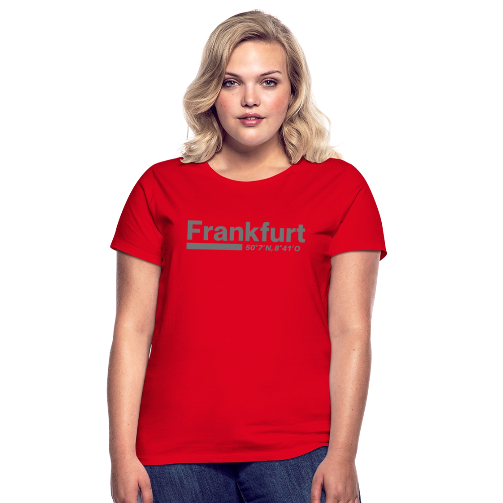 T-Shirt Ladies Frankfurt (Main) "Bold GPS" - Rot