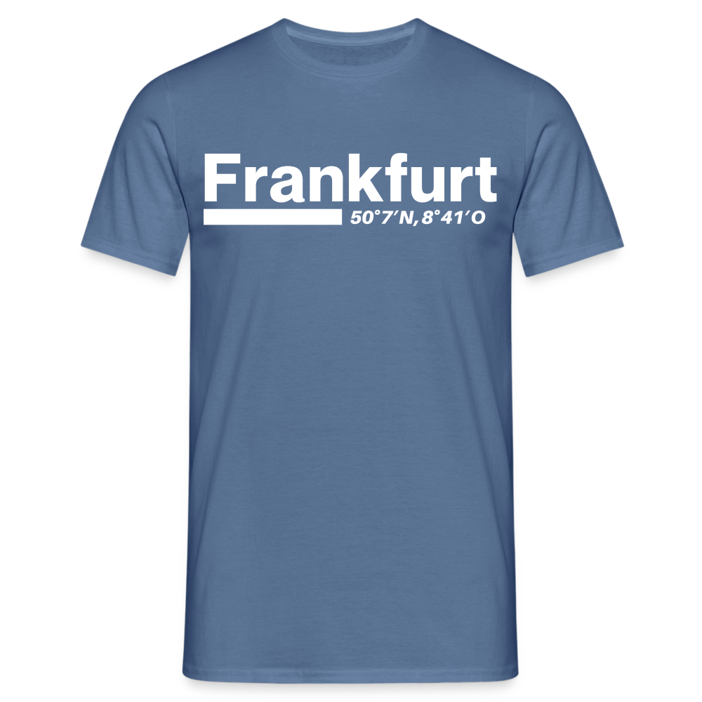 T-Shirt Frankfurt (Main) "Bold GPS White" - Taubenblau 