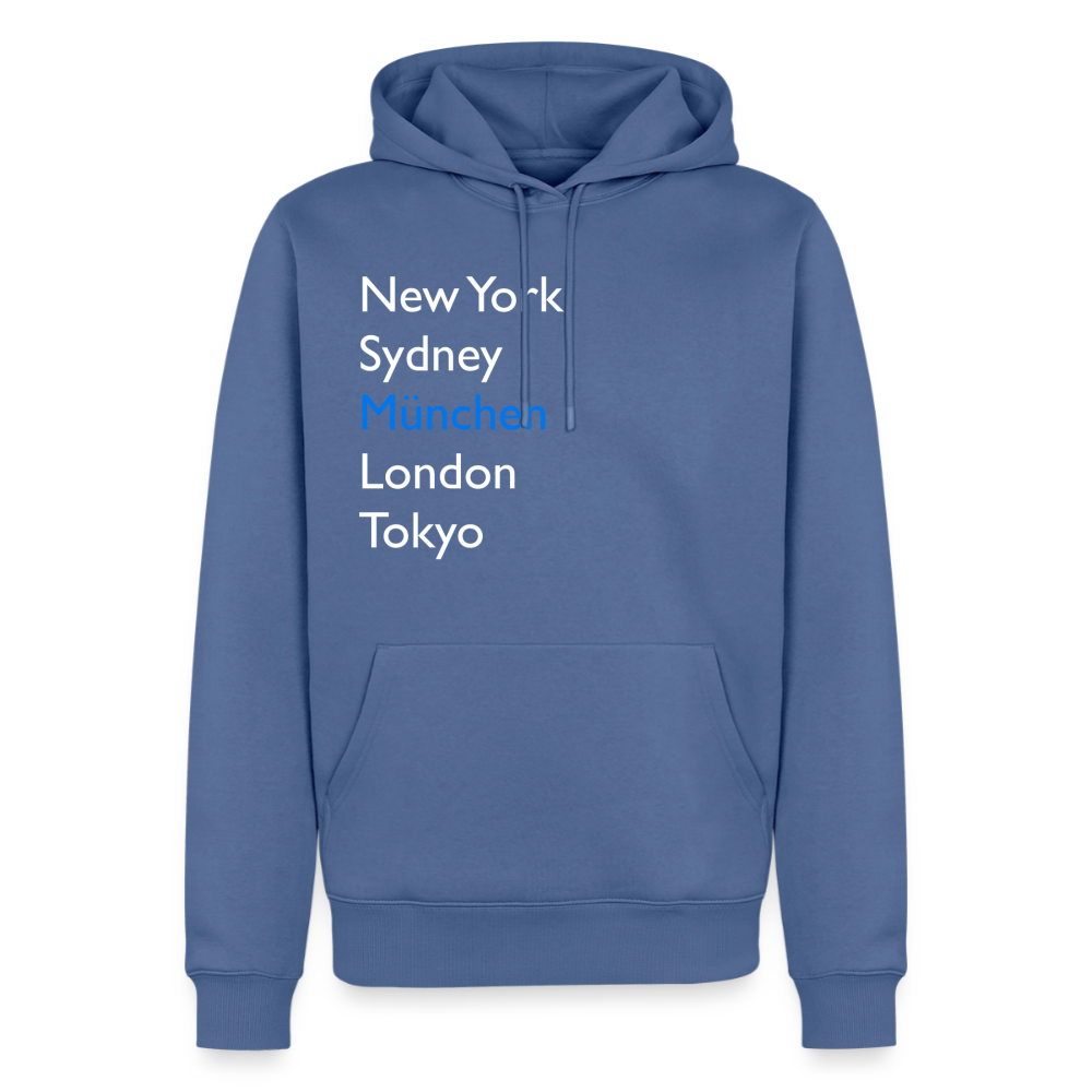 Hoodie München "Metropolen Big" Bright Edition - Taubenblau