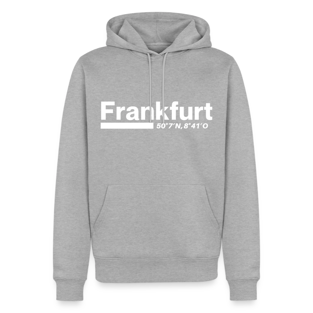 Hoodie Frankfurt (Main) "Bold GPS White" - Grau meliert