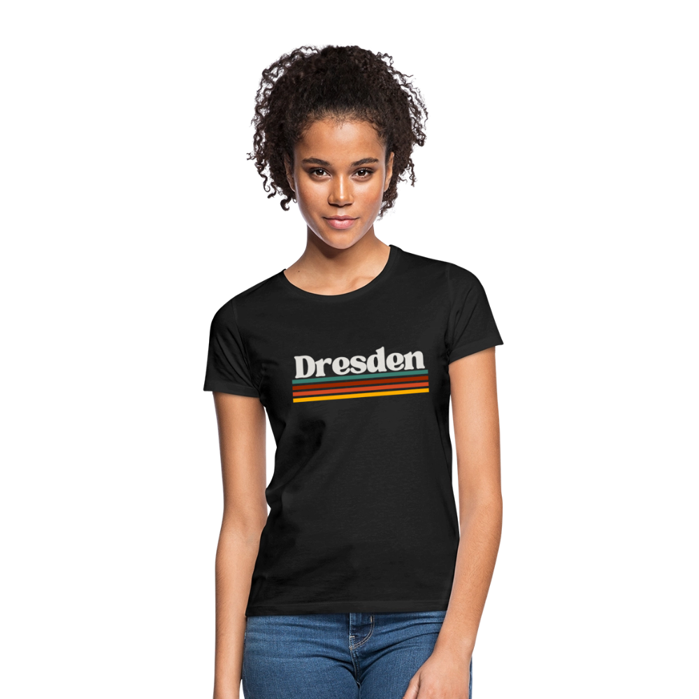 T-Shirt Ladies Dresden "Retro" - Schwarz