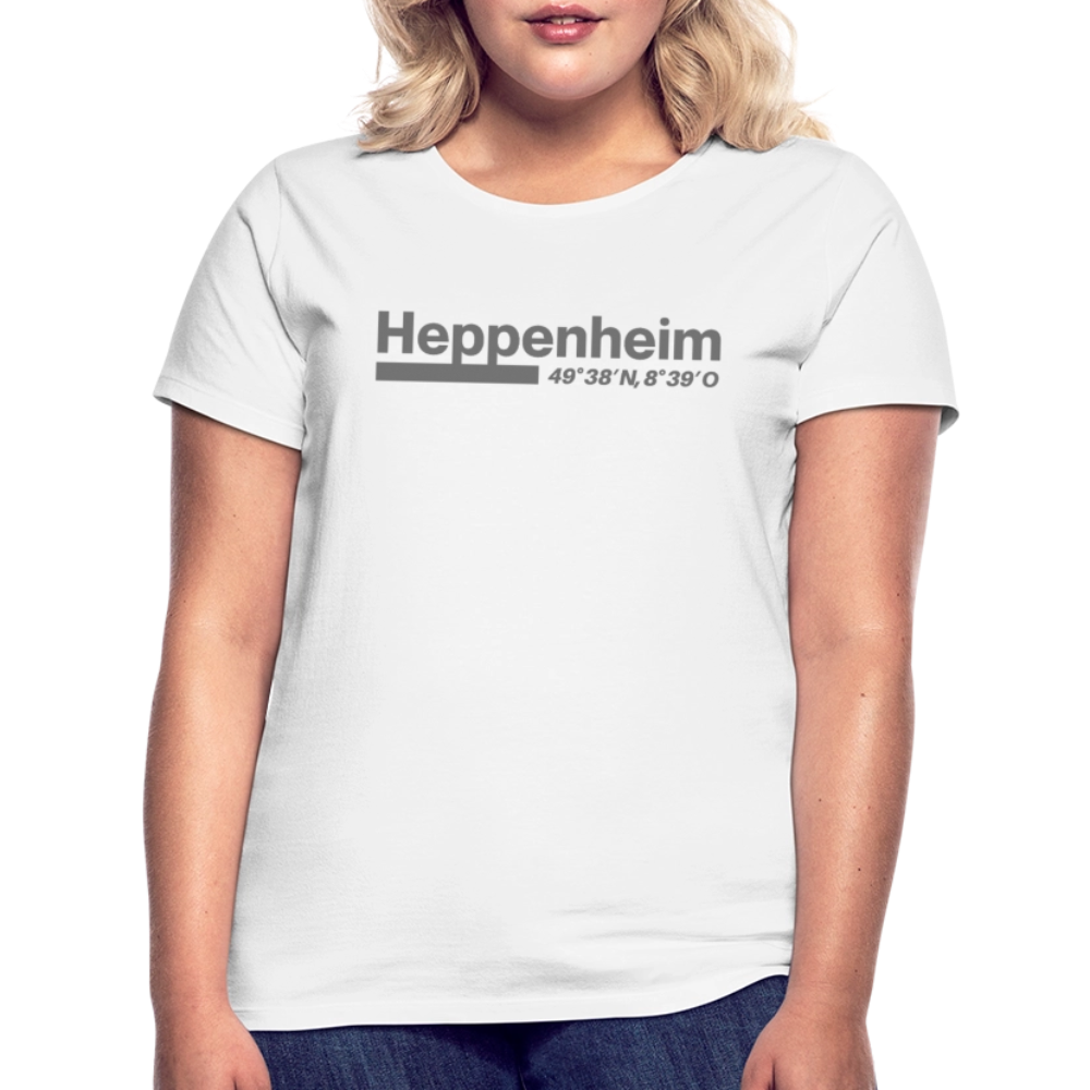 T-Shirt Ladies Heppenheim "Bold GPS" - Weiß