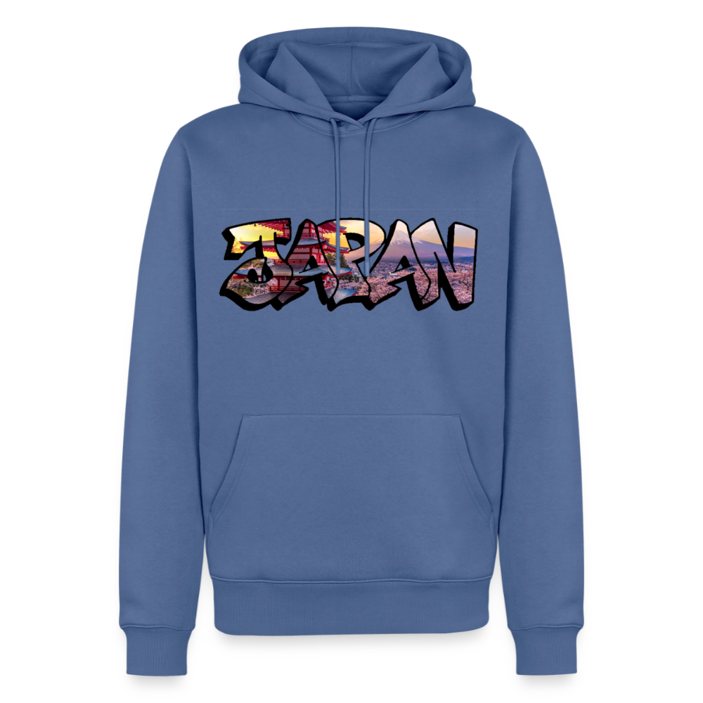 Hoodie Japan Graffiti "Panorama" - Taubenblau