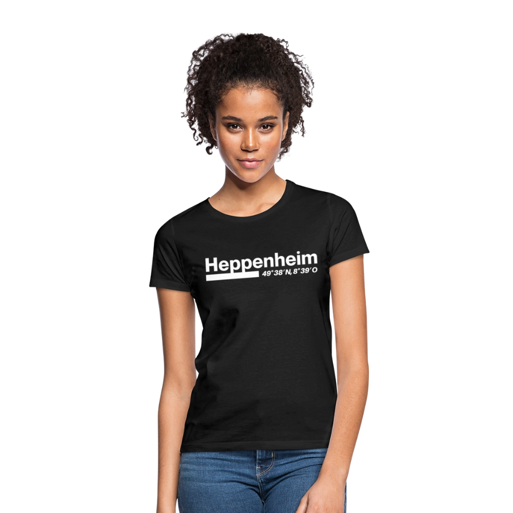 T-Shirt Ladies Heppenheim "Bold GPS White" - Schwarz
