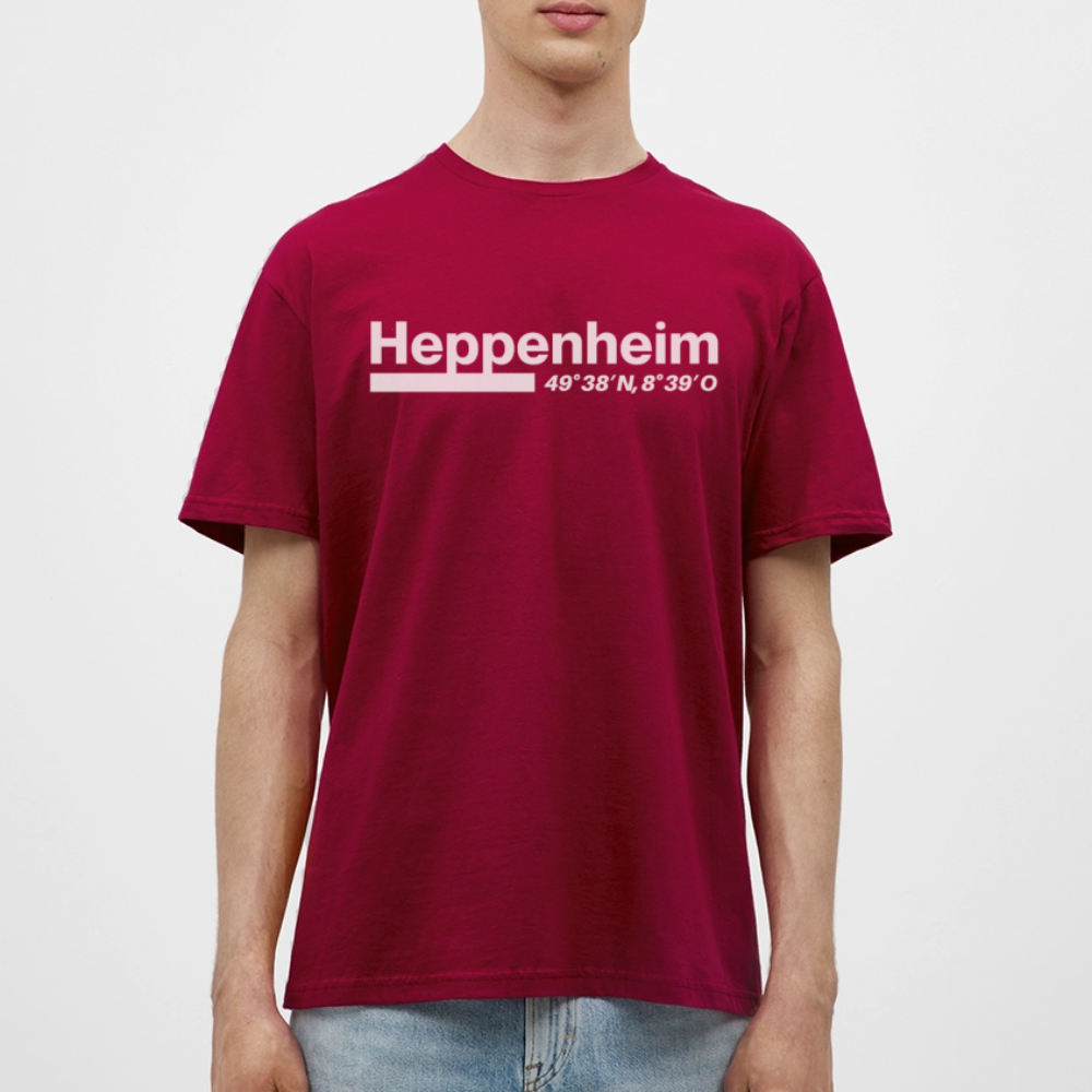 T-Shirt Heppenheim "Bold GPS White" - Ziegelrot