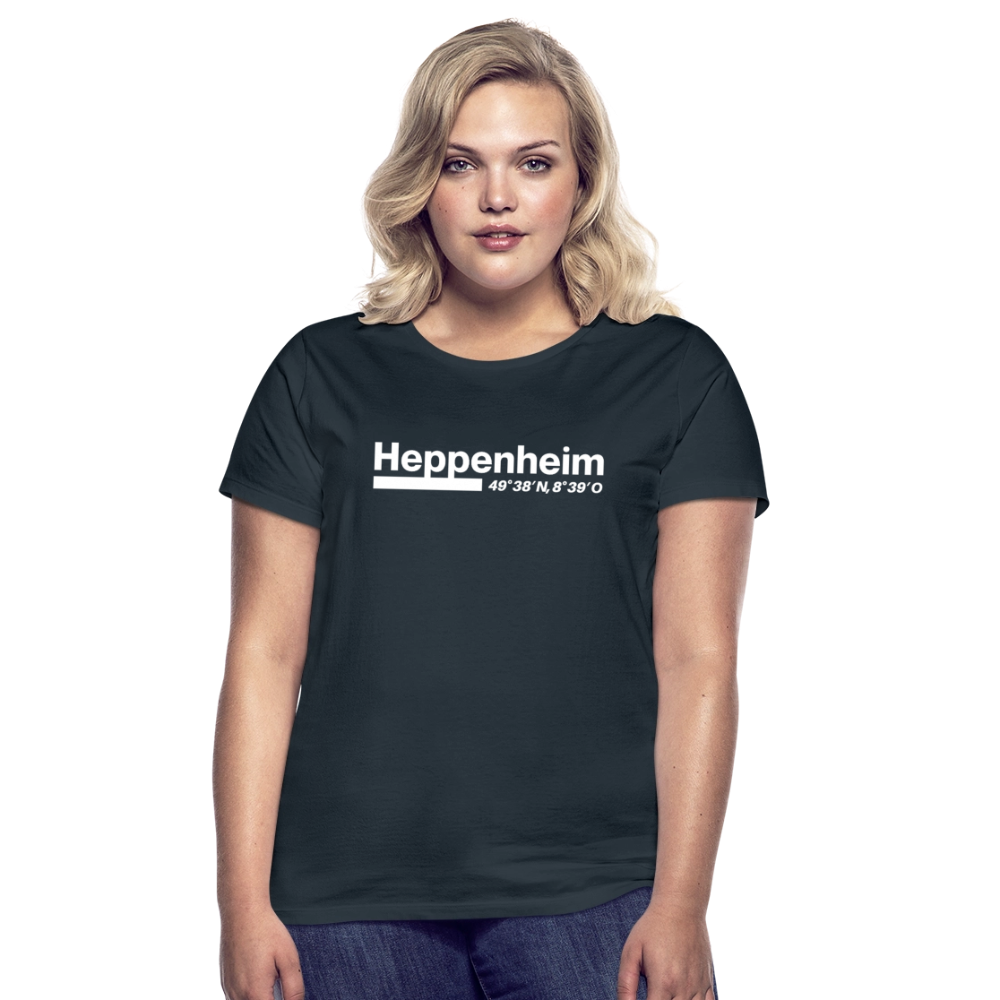 T-Shirt Ladies Heppenheim "Bold GPS White" - Navy