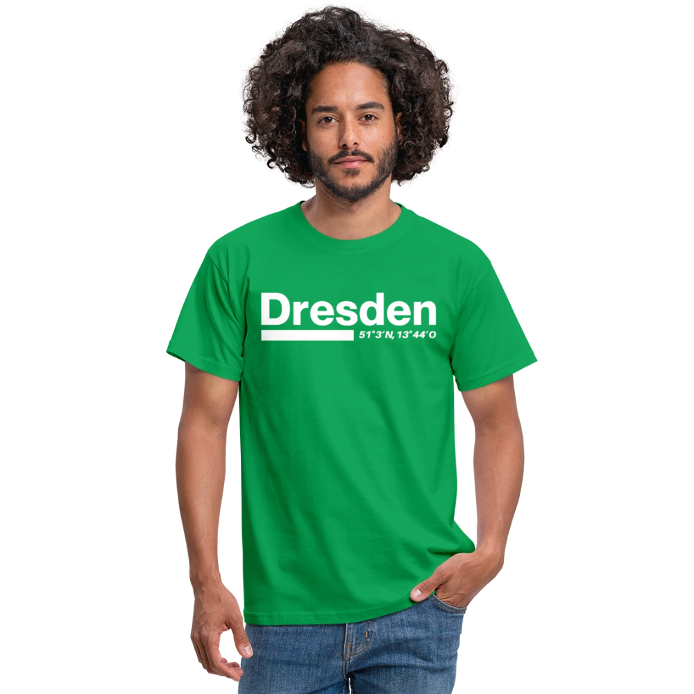 T-Shirt Dresden "Bold GPS White" - Kelly Green