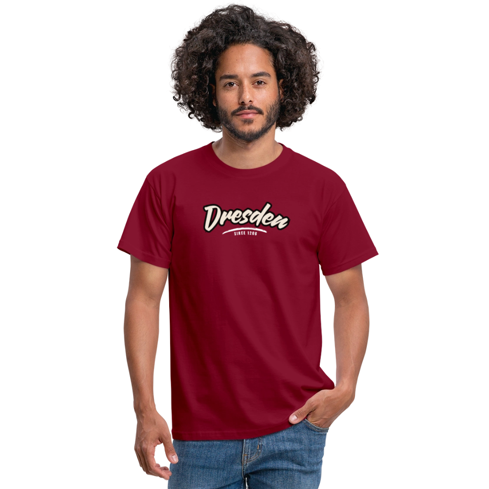 T-Shirt Dresden "Graffiti Tag White" - Ziegelrot