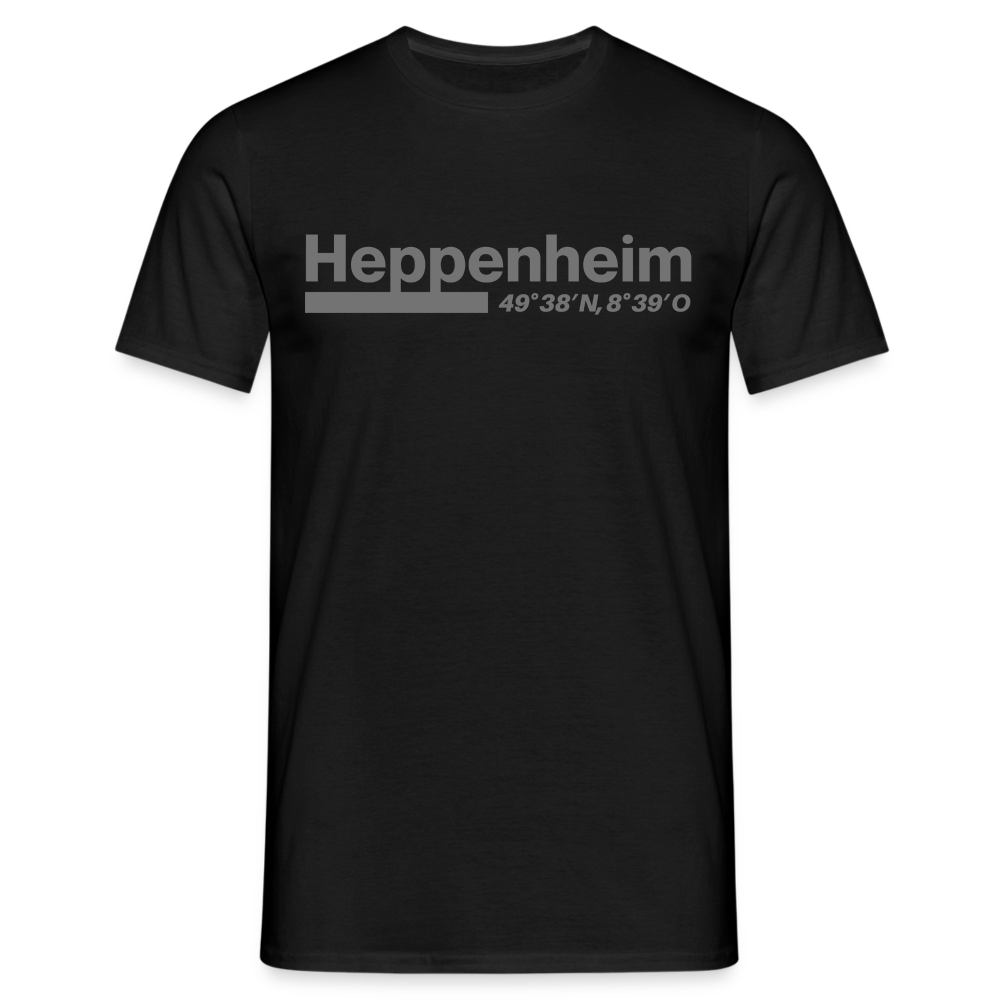 T-Shirt Heppenheim "Bold GPS" - Schwarz