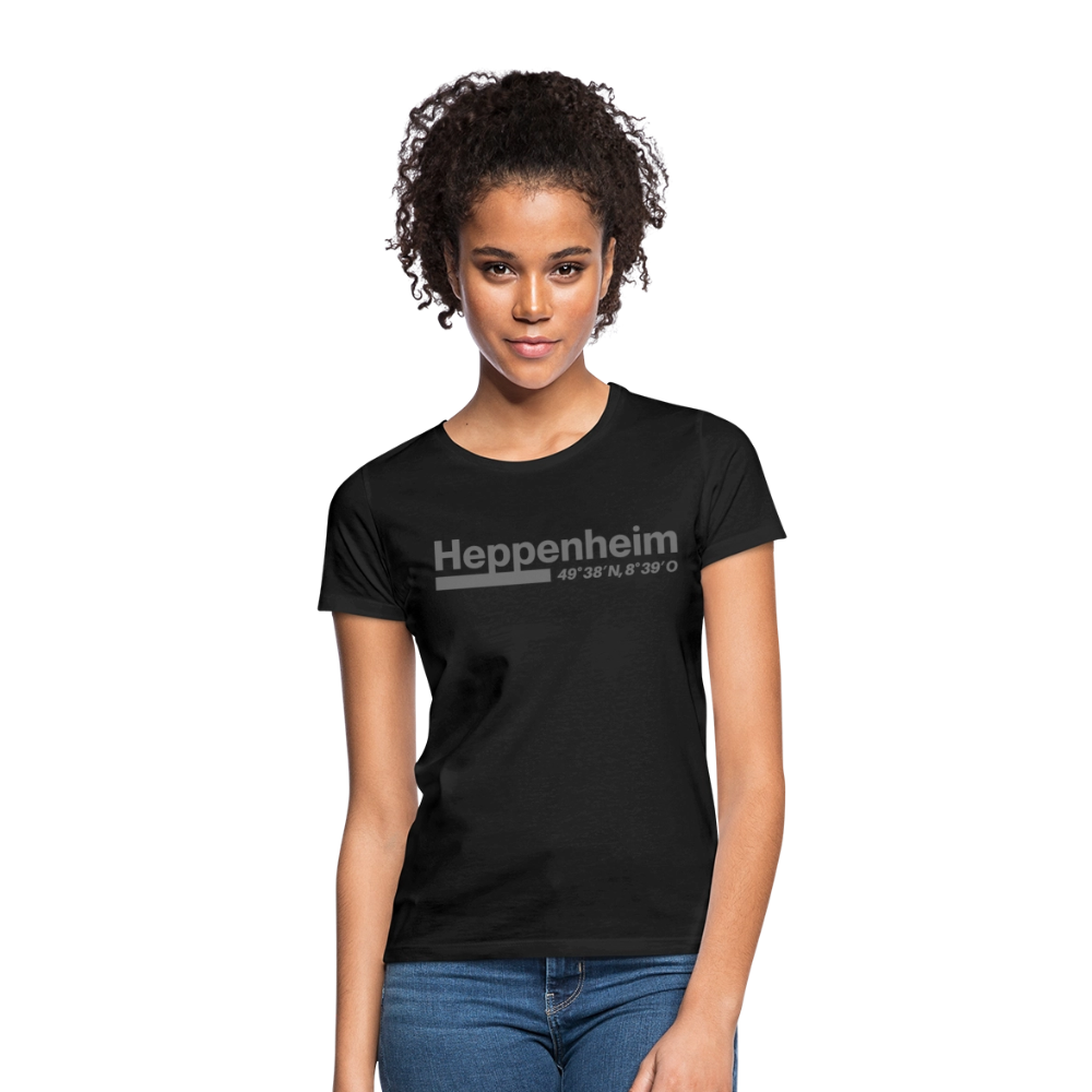 T-Shirt Ladies Heppenheim "Bold GPS" - Schwarz