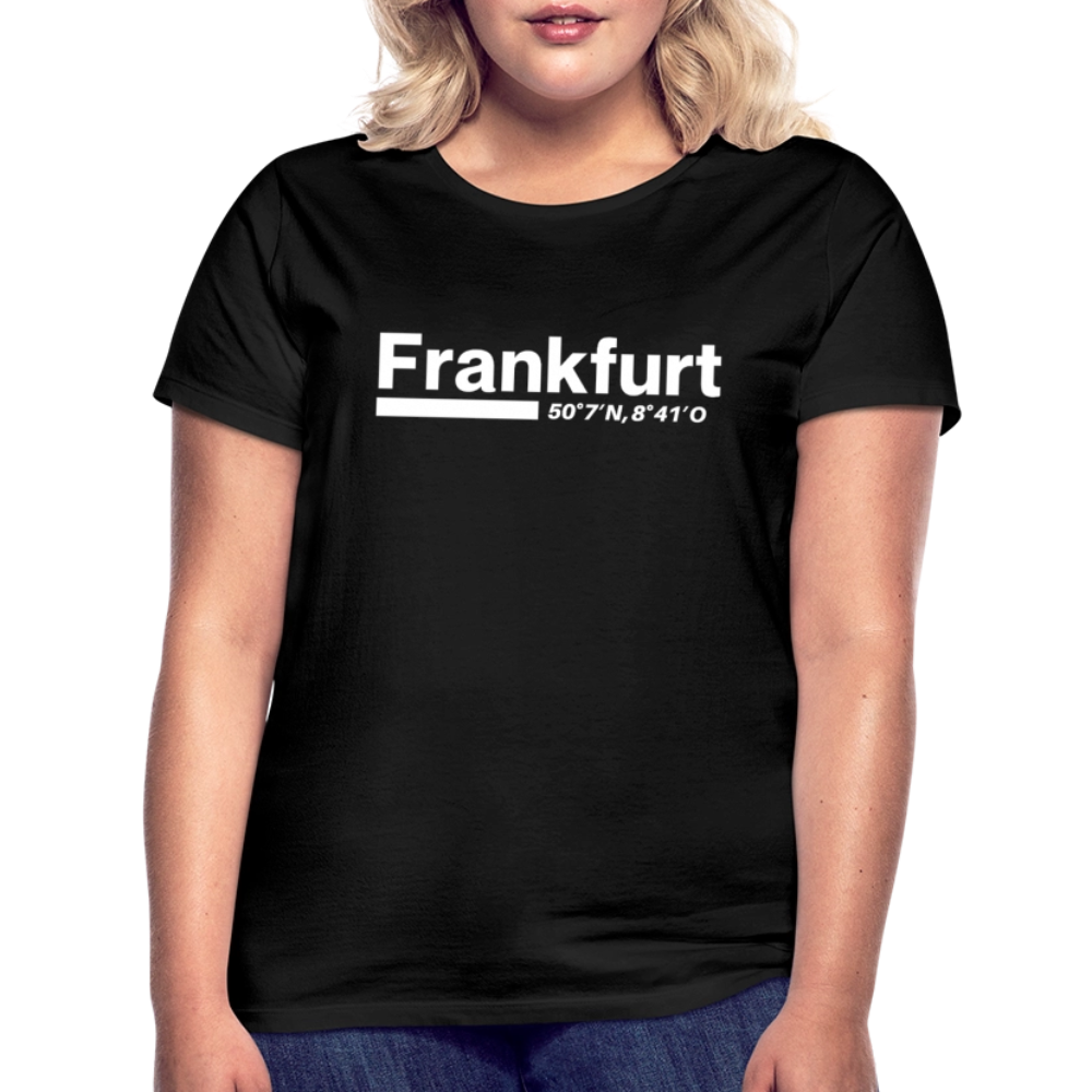 T-Shirt Ladies Frankfurt (Main) "Bold GPS White" - Schwarz