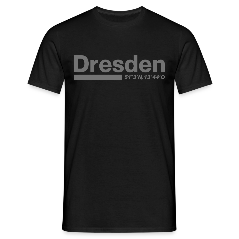 T-Shirt Dresden "Bold GPS" - Schwarz