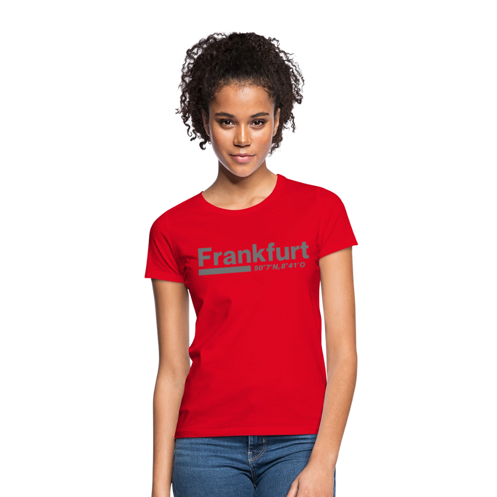 T-Shirt Ladies Frankfurt (Main) "Bold GPS" - Rot