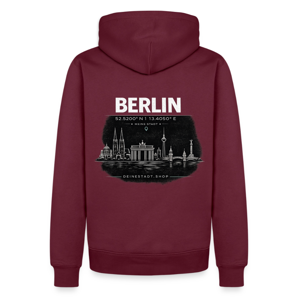 Hoodie Berlin "Skyline" - Burgunderrot