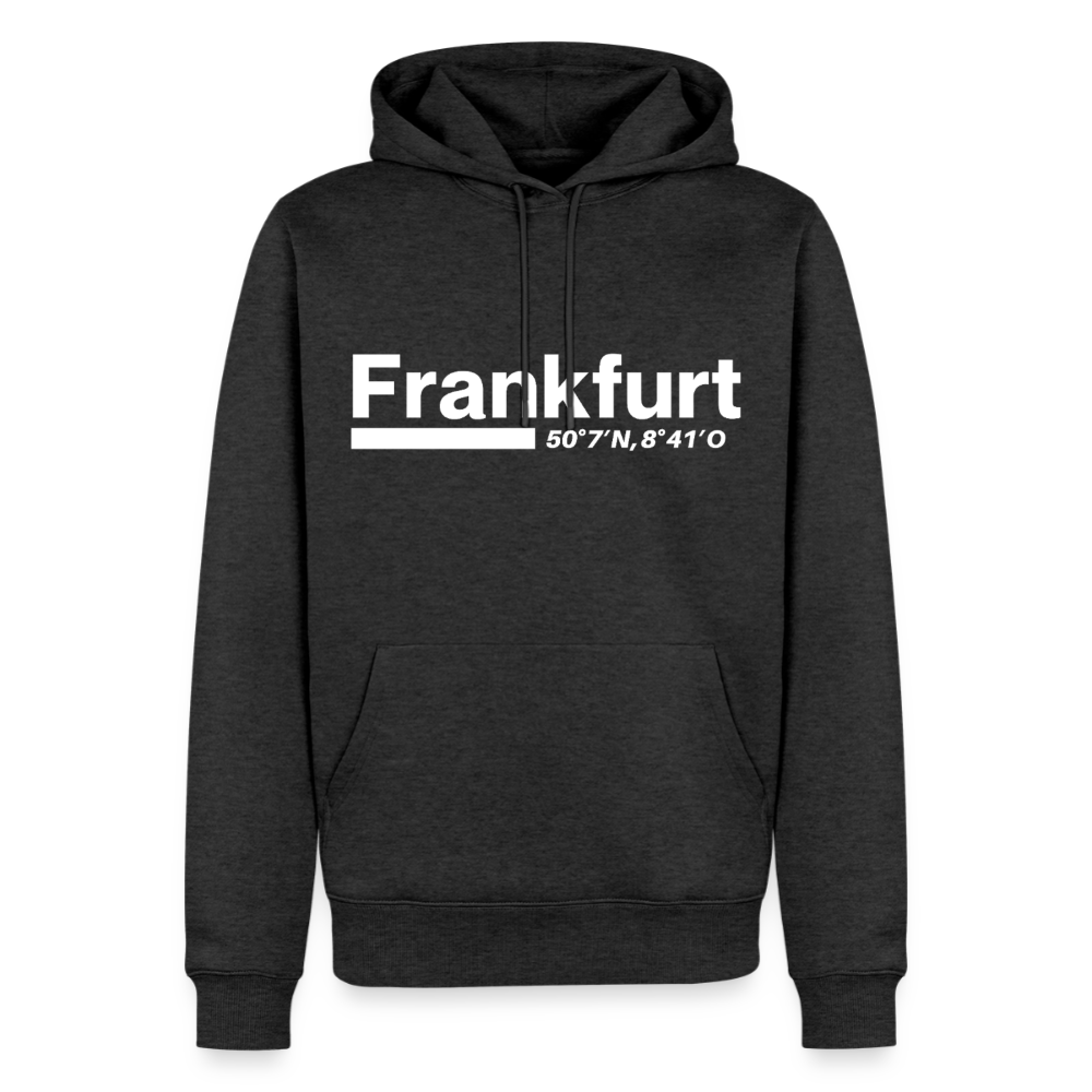 Hoodie Frankfurt (Main) "Bold GPS White" - Anthrazit meliert