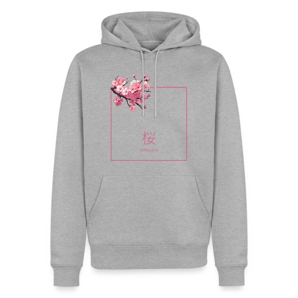 Hoodie Japan "Sakura" - Grau meliert