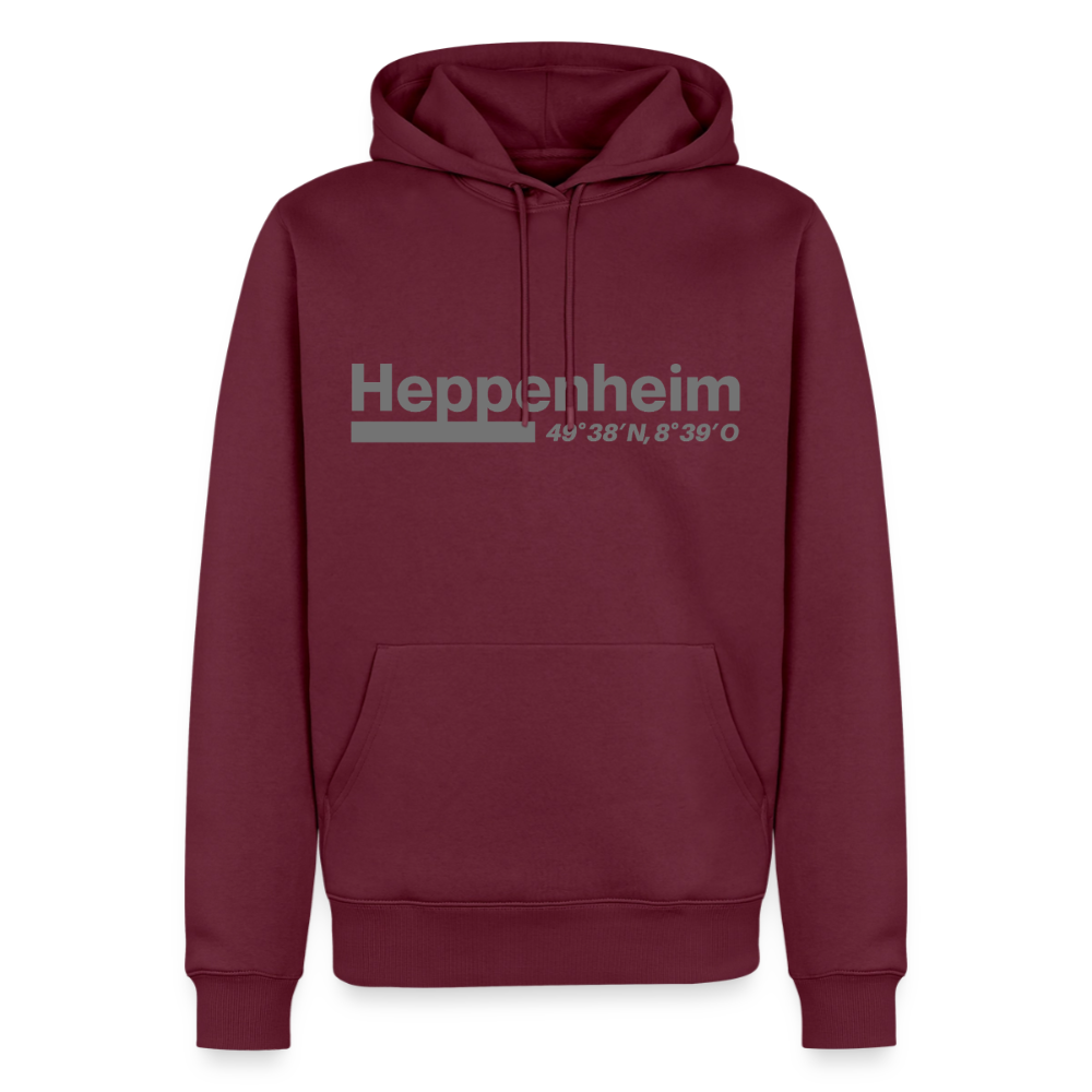 Hoodie Heppenheim "Bold GPS" - Burgunderrot