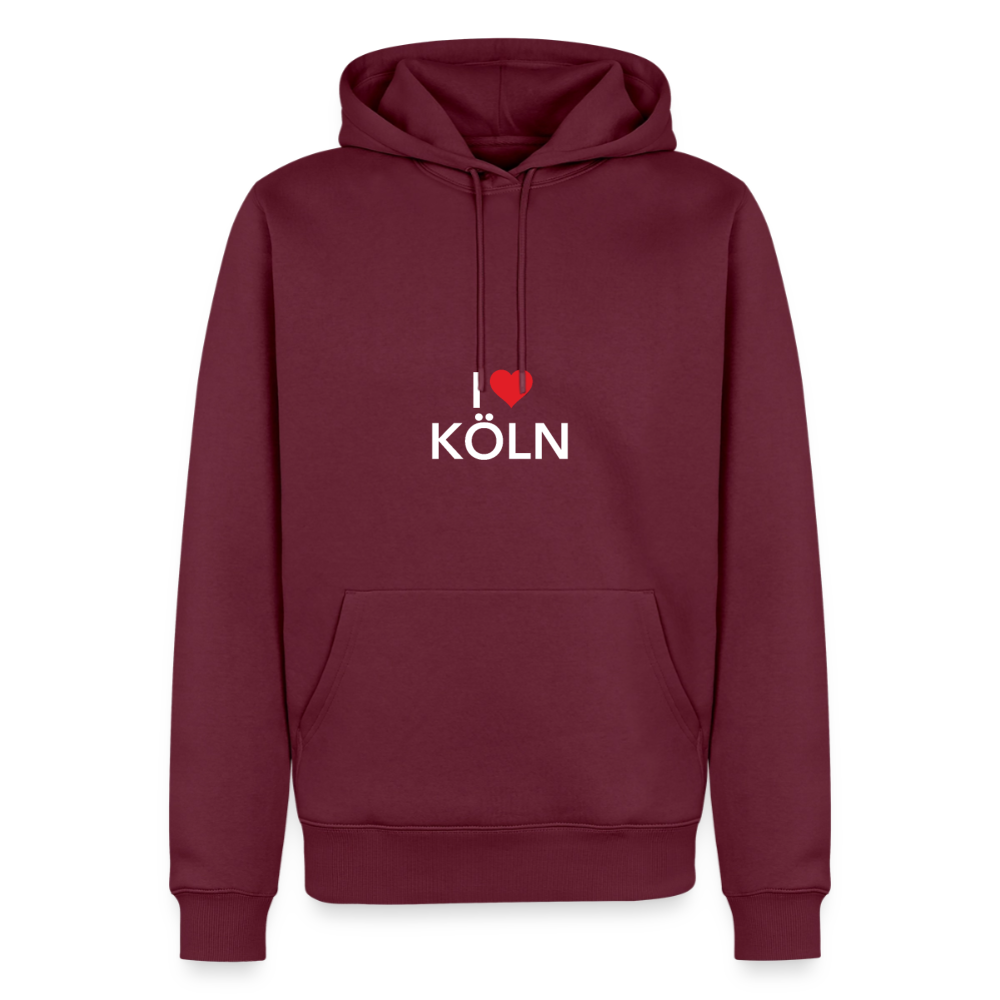 Hoodie "I Love Köln" Bright Edition - Burgunderrot