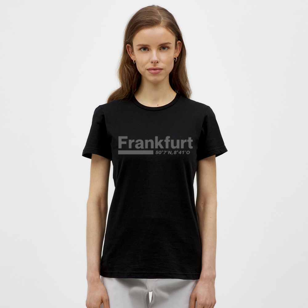 T-Shirt Ladies Frankfurt (Main) "Bold GPS" - Schwarz