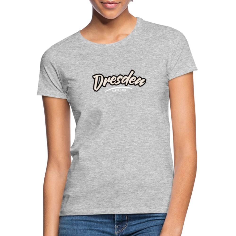 T-Shirt Ladies Dresden "Graffiti Tag White" - Grau meliert