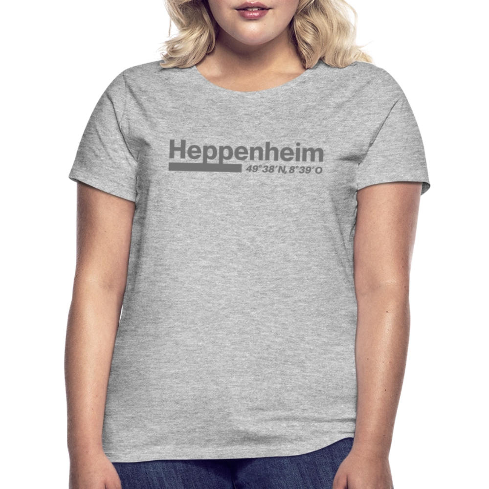 T-Shirt Ladies Heppenheim "Bold GPS" - Grau meliert