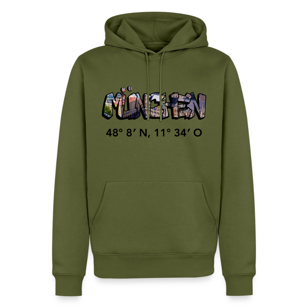 Hoodie München "Graffiti Marienplatz GPS" Dark Edition - Khaki