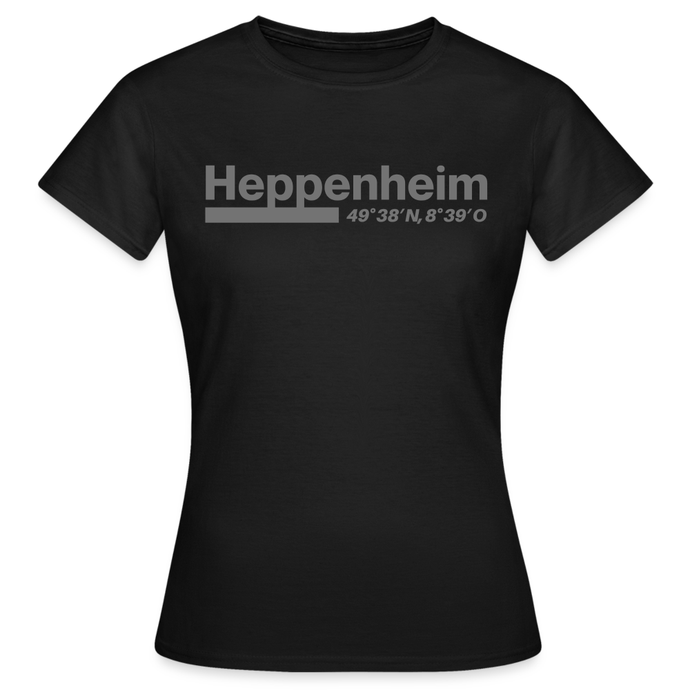 T-Shirt Ladies Heppenheim "Bold GPS" - Schwarz