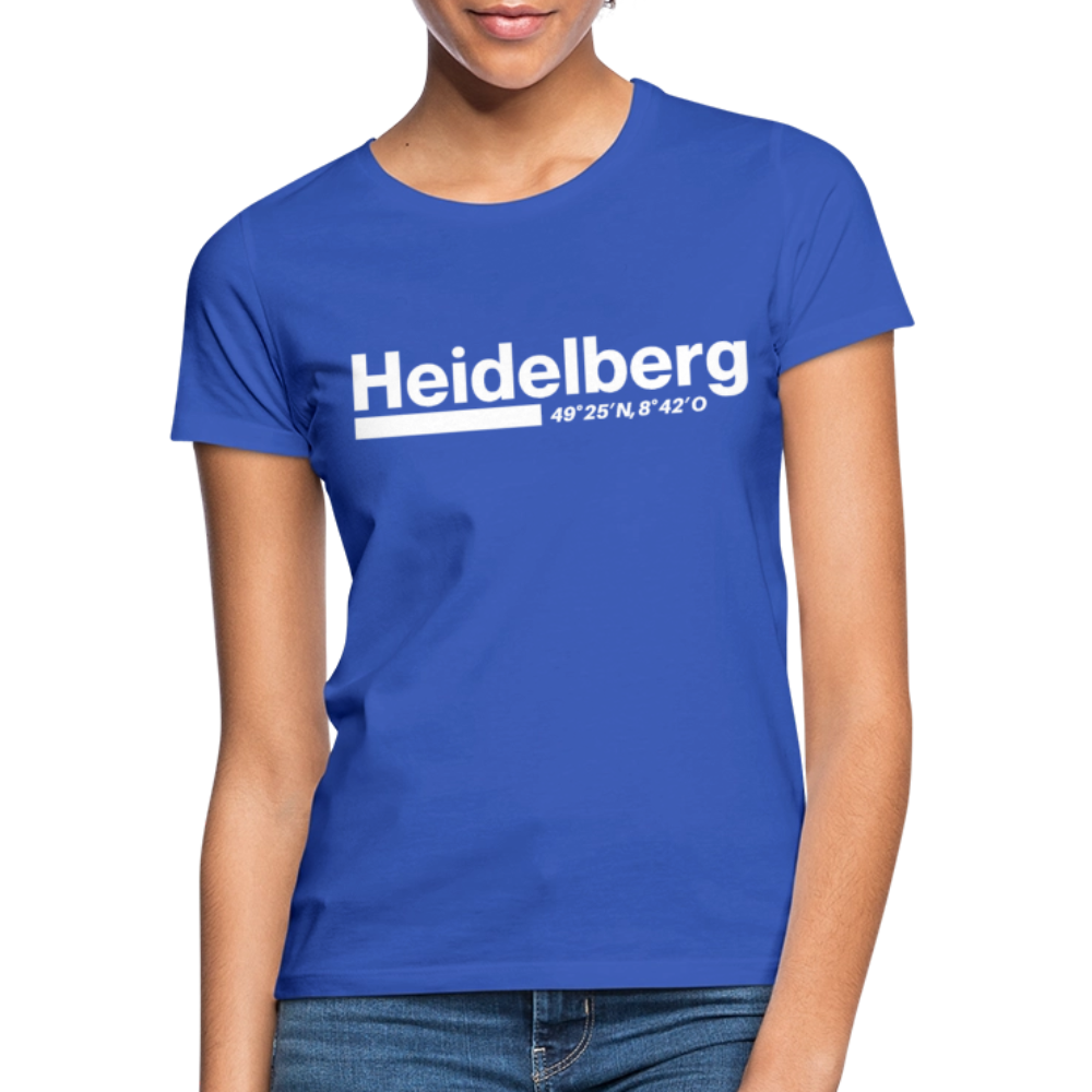 T-Shirt Ladies Heidelberg "Bold GPS White" - Royalblau