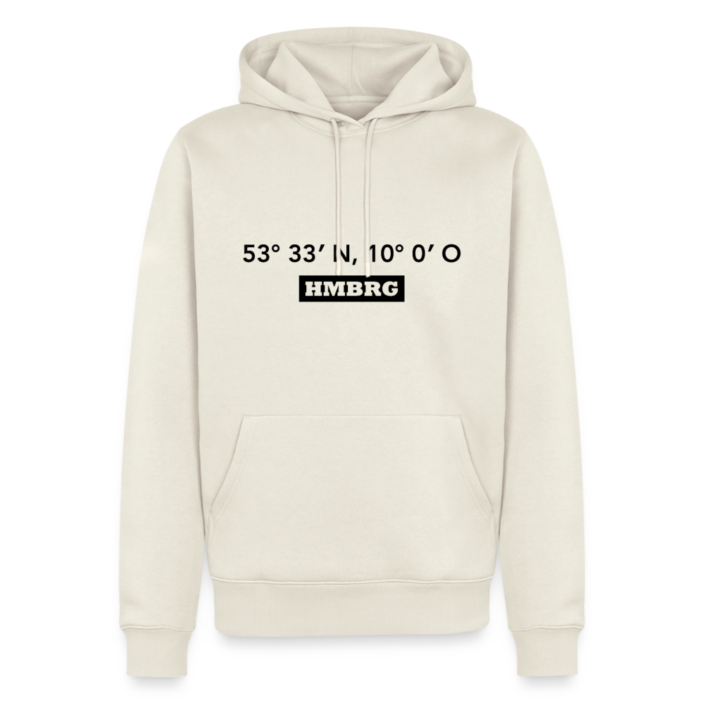 Hoodie Hamburg "HMBRG GPS" Dark Edition - Naturweiß