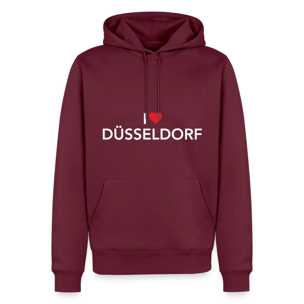Hoodie "I Love Düsseldorf" Bright Edition - Burgunderrot