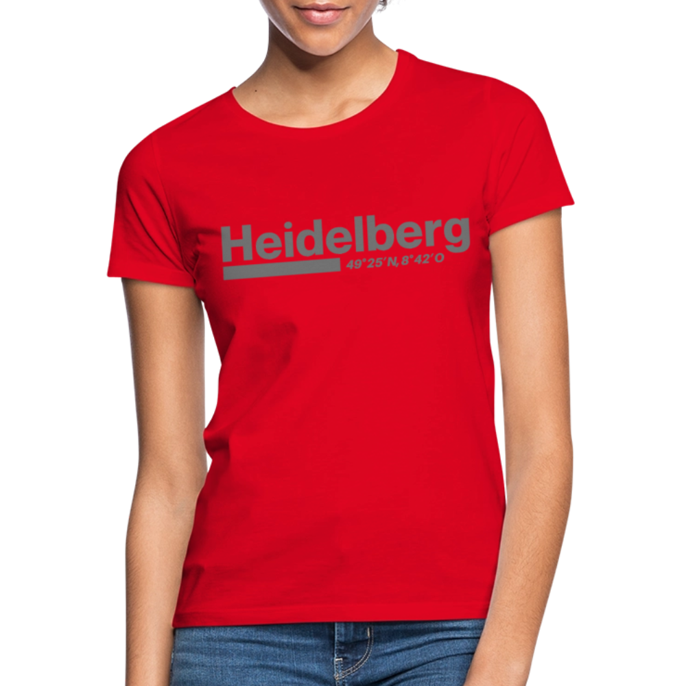 T-Shirt Ladies Heidelberg "Bold GPS" - Rot