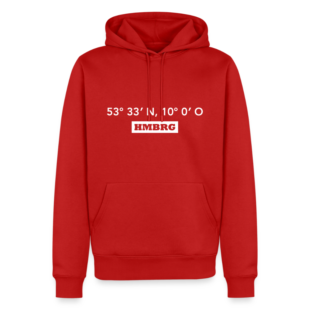 Hoodie Hamburg "HMBRG GPS" Bright Edition - Rot