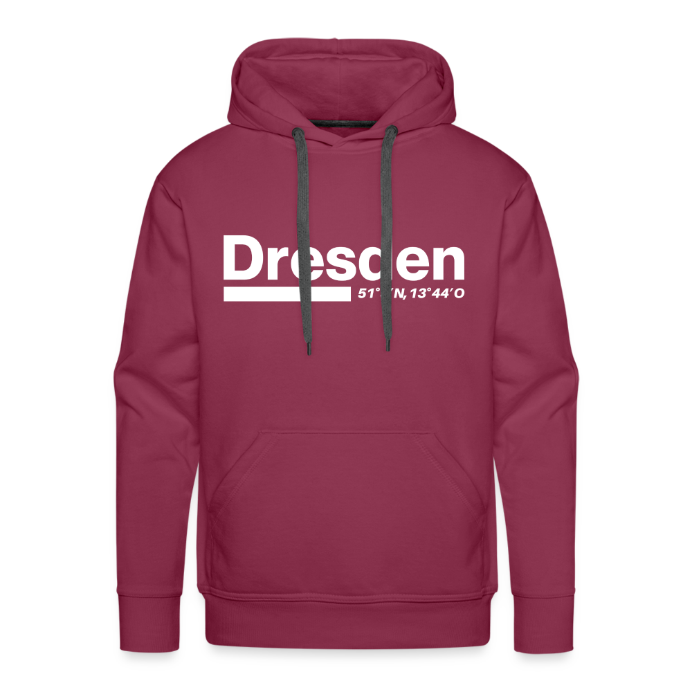 Hoodie Dresden "Bold GPS White" - Bordeaux