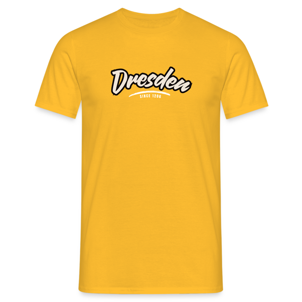 T-Shirt Dresden "Graffiti Tag White" - Gelb