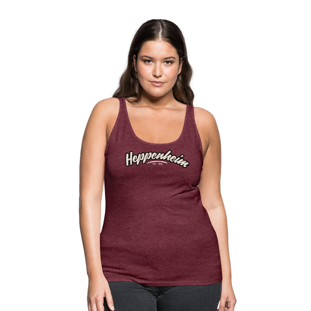 Tanktop Ladies Heppenheim "Graffiti Tag White" - Bordeauxrot meliert