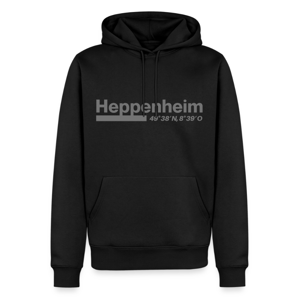 Hoodie Heppenheim "Bold GPS" - Schwarz