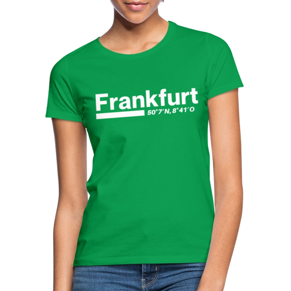 T-Shirt Ladies Frankfurt (Main) "Bold GPS White" - Kelly Green