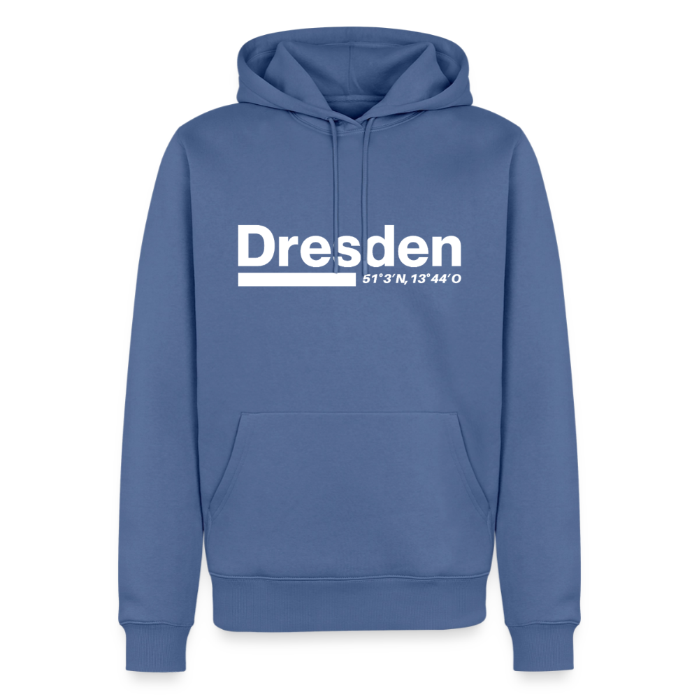 Hoodie Dresden "Bold GPS White" - Taubenblau