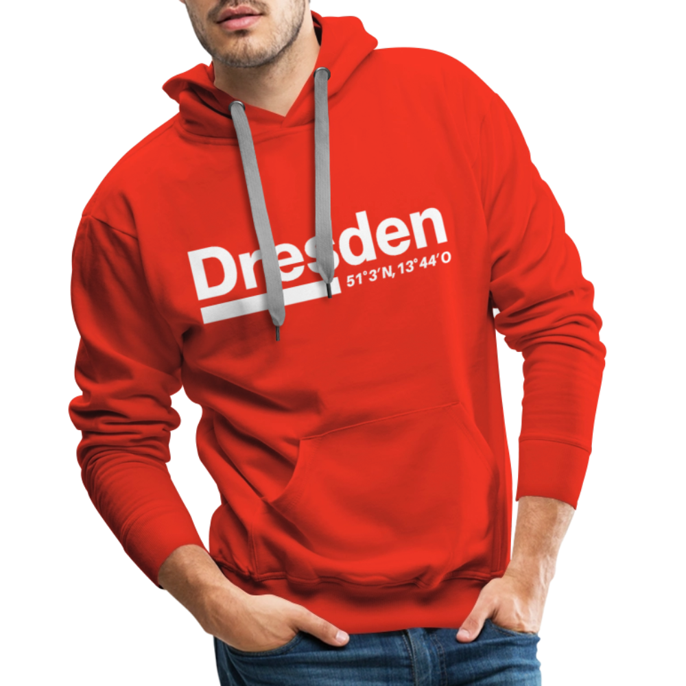 Hoodie Dresden "Bold GPS White" - Rot