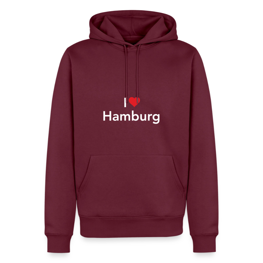 Hoodie "I Love Hamburg" Bright Edition - Burgunderrot